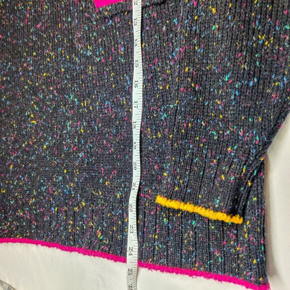 Vtg 90s Exchange Unlimited Wool Blend Geometric Donegal Speckled Sweater Small - Picture 9 of 9
